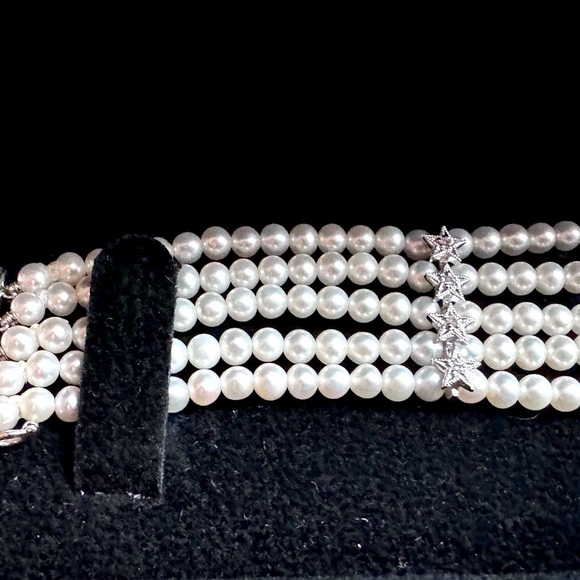 💎 Elegant Exquisite Vintage Mark Lash Pearl, Diamond, 18K White Gold Bracelet💎 - Picture 12 of 16